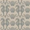 Magic Textiles Homeware Seahorse Organic Linen Fabric - Durgan On Natural