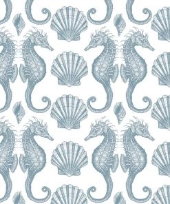 Magic Textiles Homeware Seahorse Organic Linen Fabric -Durgan On Off-White