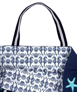 Cream Cornwall Seahorse Supersized Cotton Shopper