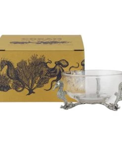 Detail Products Kitchen & Dining Pewter Seahorse Glass Bowl