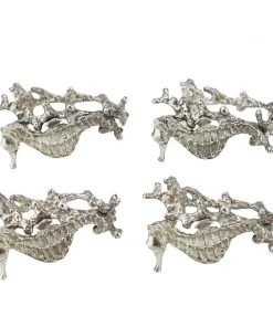 Detail Products Pewter Seahorse Napkin Ring Set Kitchen & Dining