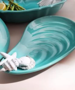 Edelweiss New Arrivals Small Mussel Tray With Shells In Blue