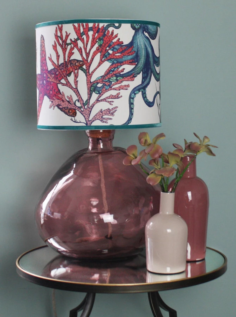 Jarapa Sennen Recycled Glass Lamp Base In Pink Glass Homeware 2 Jarapa Sennen Recycled Glass Lamp Base In Pink Glass Homeware