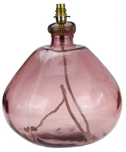 Jarapa Sennen Recycled Glass Lamp Base In Pink Glass Homeware