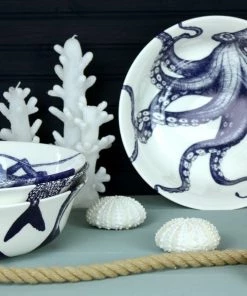 Fegg Hayes Kitchen & Dining Bone China Octopus Serving Bowl 13 Fegg Hayes Kitchen & Dining Bone China Octopus Serving Bowl