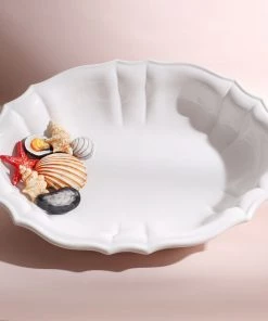 Edelweiss Sea Collection Serving Bowl In White New Arrivals