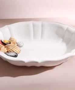 Edelweiss Sea Collection Serving Bowl In White New Arrivals