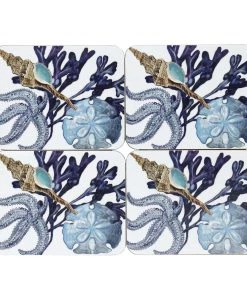 Orchard Melamine New Arrivals Beachcomber Coasters, Set Of 4
