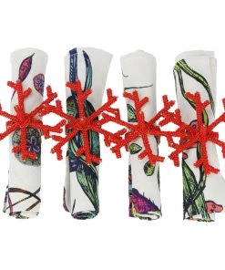 Coach House Kitchen & Dining Set Of 4 Red Reef Napkin Rings