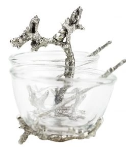 Detail Products Pewter Shell With Glass Condiment Dishes