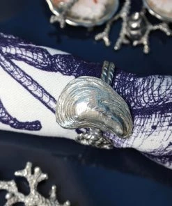 Detail Products Kitchen & Dining Pewter Shells Napkin Ring Set