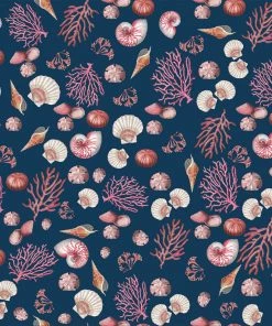 Magic Textiles Shell Seeker Linen Fabric - Ink Blue