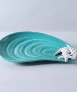 Edelweiss New Arrivals Small Mussel Tray With Shells In Blue