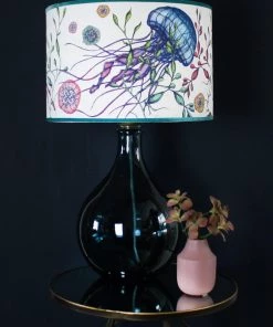 Jarapa Homeware St Mawes Long Neck Glass Lamp Base In Petrol Blue