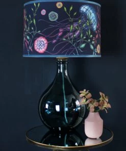 Jarapa Homeware St Mawes Long Neck Glass Lamp Base In Petrol Blue