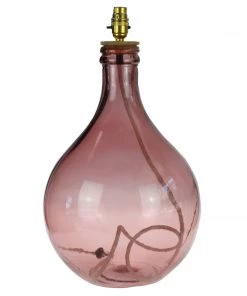 Jarapa St Mawes Long Neck Glass Lamp Base In Pink Homeware