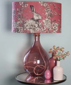 Jarapa St Mawes Long Neck Glass Lamp Base In Pink Homeware