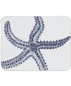 Orchard Melamine Blue And White Starfish Design Coaster New Arrivals