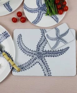 Orchard Melamine Blue And White Starfish Design Placemat
