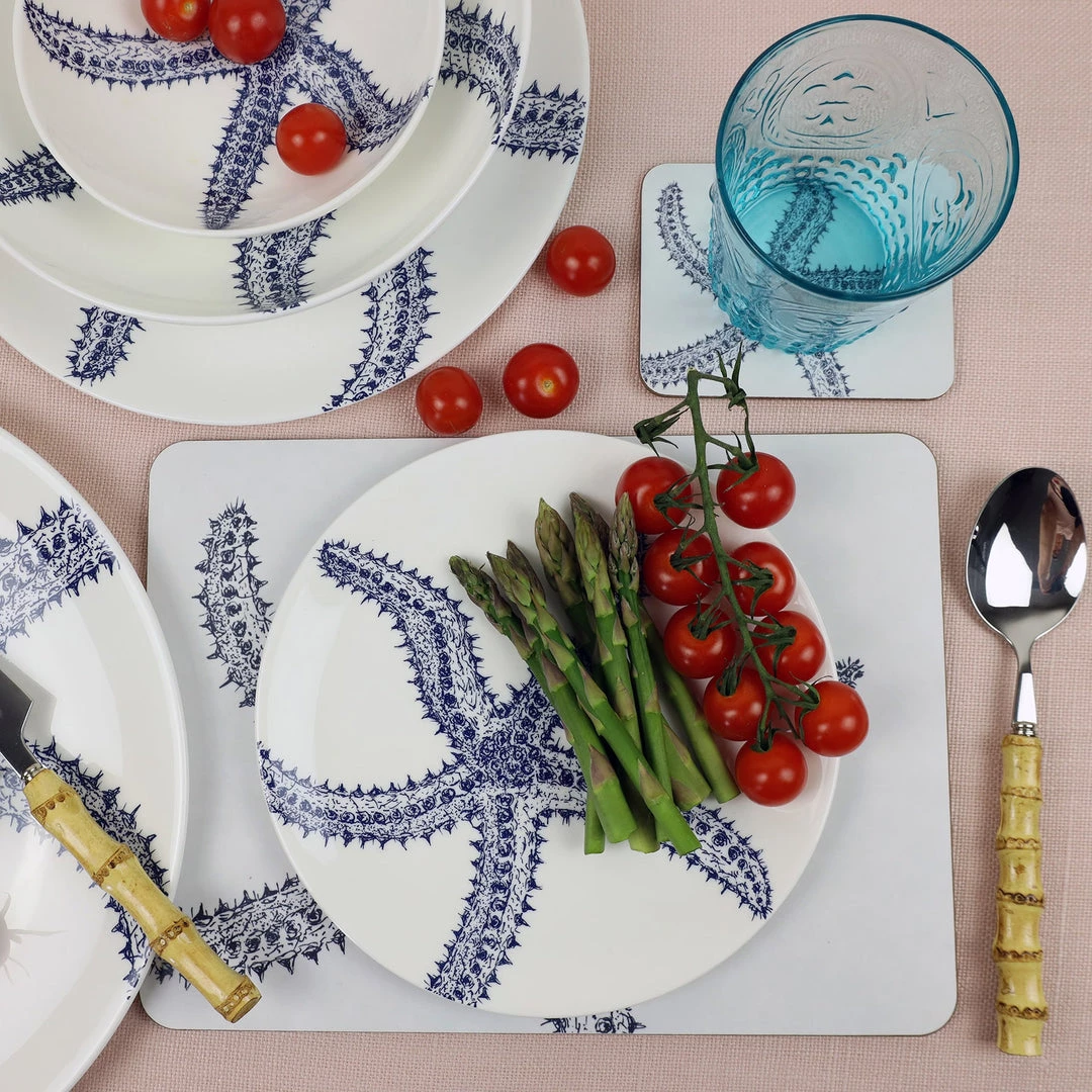 Orchard Melamine Blue And White Starfish Design Placemat 3 Orchard Melamine Blue And White Starfish Design Placemat