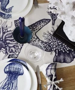 Magic Textiles Kitchen & Dining Sea Creatures Linen Table Runner