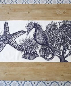 Magic Textiles Kitchen & Dining Sea Creatures Linen Table Runner