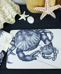 Orchard Melamine Blue And White Crab Design Coaster Kitchen & Dining