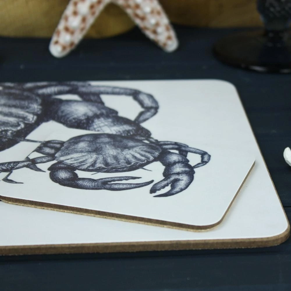 Orchard Melamine Blue And White Crab Design Coaster Kitchen & Dining 3 Orchard Melamine Blue And White Crab Design Coaster Kitchen & Dining