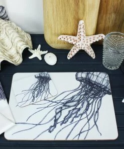Orchard Melamine Kitchen & Dining Blue And White Jellyfish Design Placemat