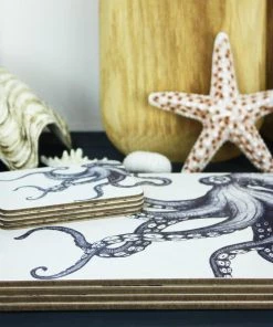 Orchard Melamine Kitchen & Dining Blue And White Octopus Design Placemat