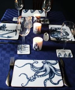 Orchard Melamine Kitchen & Dining Blue And White Octopus Design Placemat