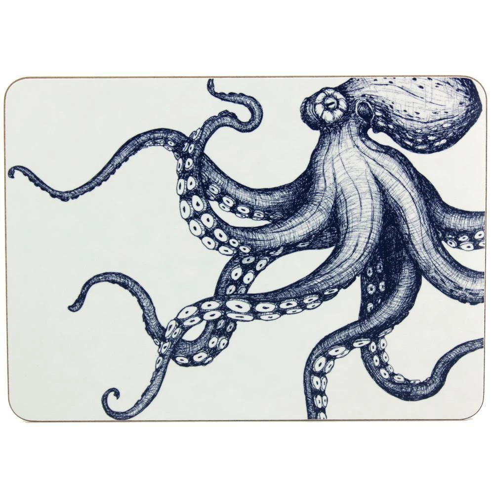 Orchard Melamine Blue And White Octopus Design Coaster 5 Orchard Melamine Blue And White Octopus Design Coaster