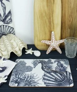 Orchard Melamine Blue And White Seahorse Design Coaster Kitchen & Dining