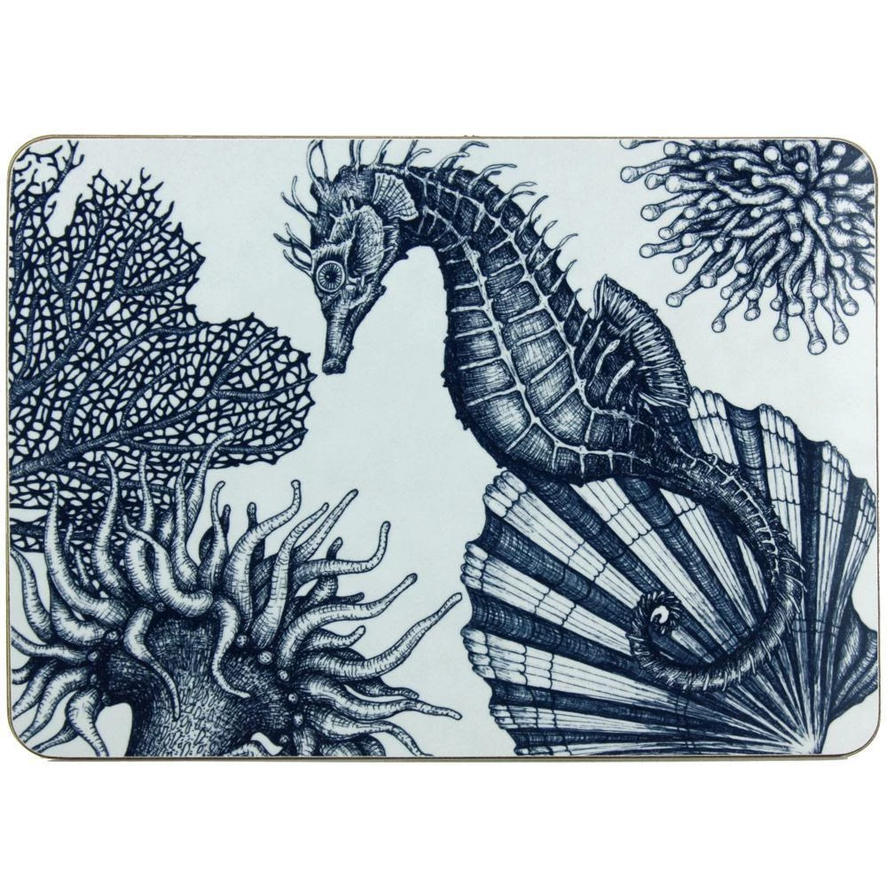 Orchard Melamine Blue And White Seahorse Design Placemat Kitchen & Dining 4 Orchard Melamine Blue And White Seahorse Design Placemat Kitchen & Dining