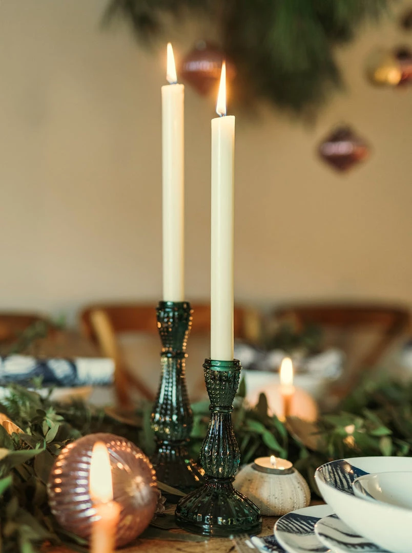 Light & Living Textured Glass Candleholder - Antique Green 3 Light & Living Textured Glass Candleholder - Antique Green