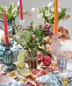 Light & Living Petrol Glass Candle Holder