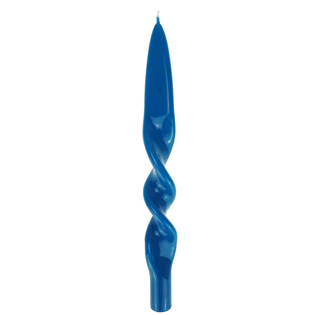Graziani Accessories Twisted Lacquered Candle - Turquoise 1 Graziani Accessories Twisted Lacquered Candle - Turquoise