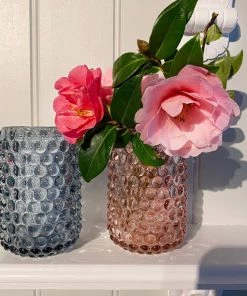 Light & Living Sea Urchin Glass Tea Light Large - Blue-Grey