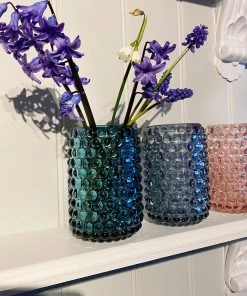 Light & Living Candles & Home Fragrance Sea Urchin Glass Tea Light Large- Petrol