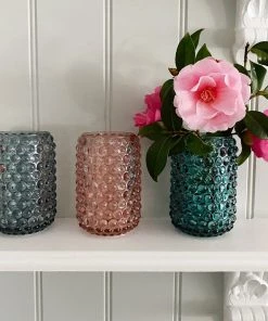 Light & Living Candles & Home Fragrance Sea Urchin Glass Tea Light Large- Petrol