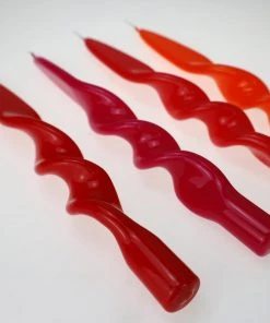 Graziani Accessories Twisted Lacquered Candle - Orange